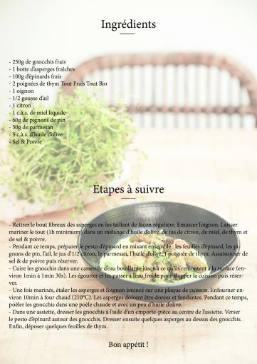 Recette thym et épinards tout frais tout bio