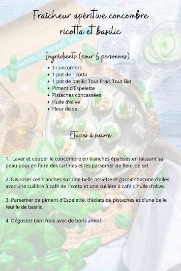 Recette basilic tout frais tout bio